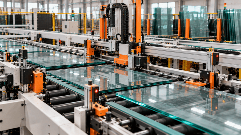 Automated glass matching and precision positioning on an intelligent production line
